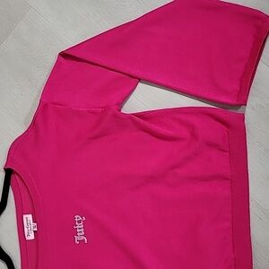 Juicy Couture Knit Sweater Size M Pink Spellout Pullover Y2K Bling Rhinestone